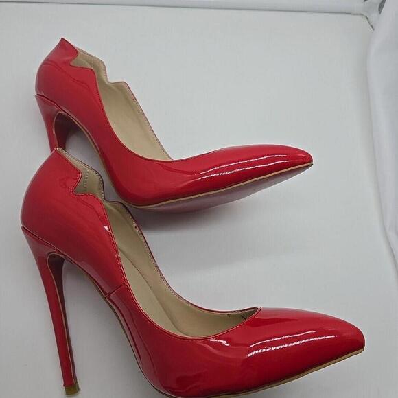 Jushee Red Heels Red Bottom Sophisticated Pointed Toe 6 - Picture 12 of 14